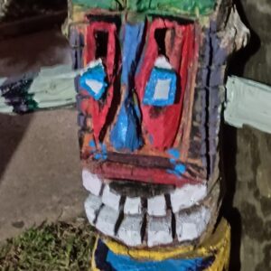 Hand-Carved Wood Tiki Statue